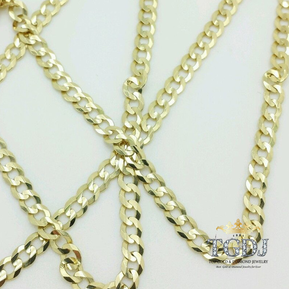 14k Solid Gold Cuban Curb Link Chain 3.6mm 20" - Picture 3 of 5
